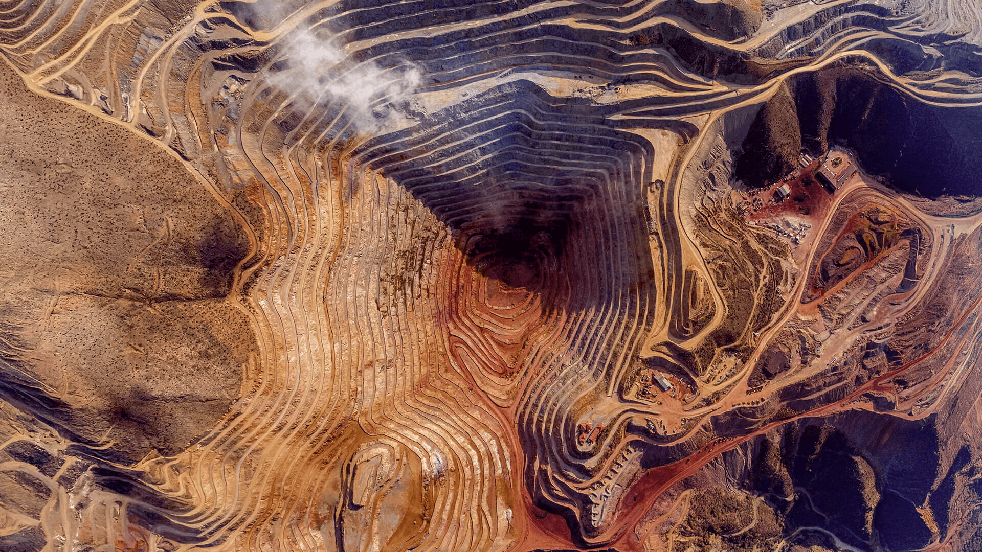 An open-pit mining operation